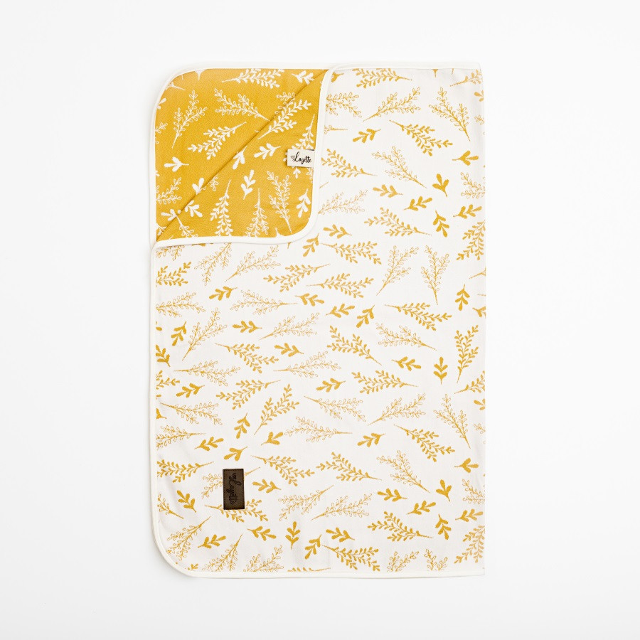 Couverture bébé en jacquard - jaune moutarde Couverture bébé en jacquard - jaune moutarde