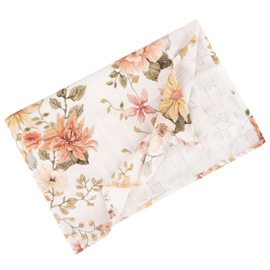 Lange En Mousseline De Bambou Motif Fleurs Jardin Anglais Lange En Mousseline De Bambou Motif Fleurs Jardin Anglais