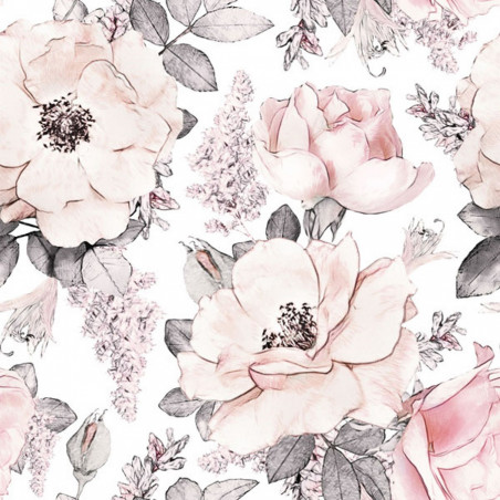 Papier peint jardin rose