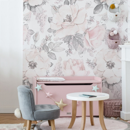 papier peint jardin rose