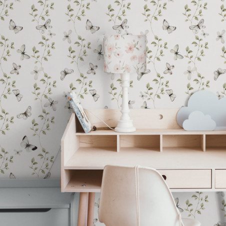 Papier peint branches et papillons