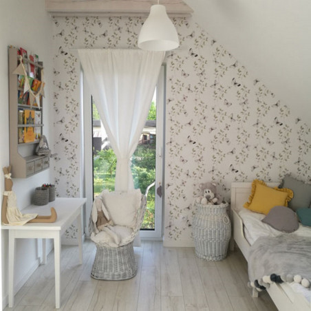 Papier peint branches et papillons
