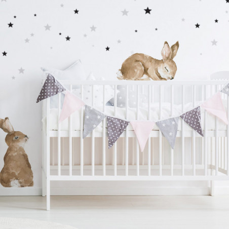 2 Pcs Autocollants De Vie Marine PVC Enfant Sticker Mural Lapin