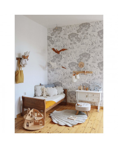 Tapis de jeu coquillage sable, lin et coton
