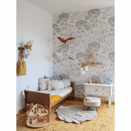 Tapis de jeu coquillage sable, lin et coton