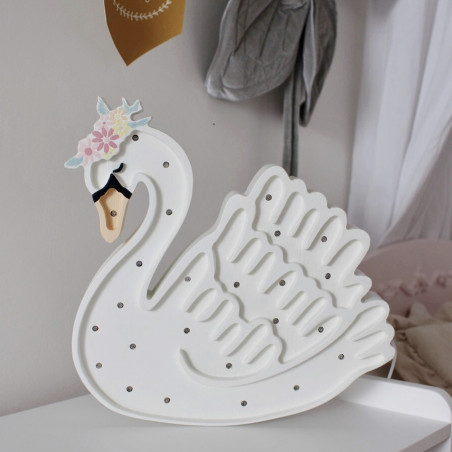 Lampe veilleuse en bois Cygne