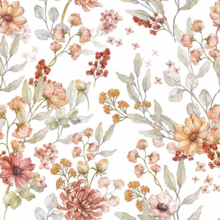 Echantillon papier peint fleurs d'automne