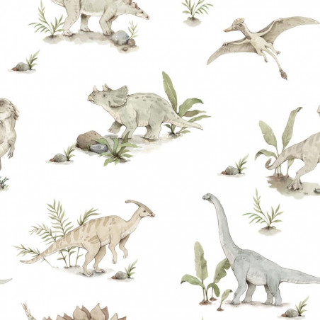 Echantillon papier peint dinosaures