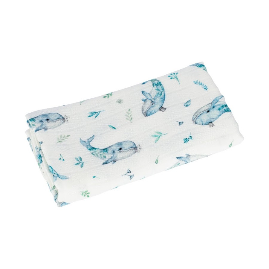 Lange en mousseline de bambou baleine Lange en mousseline de bambou baleine