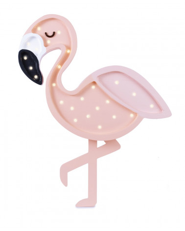 lampe veilleuse en bois flamant rose
