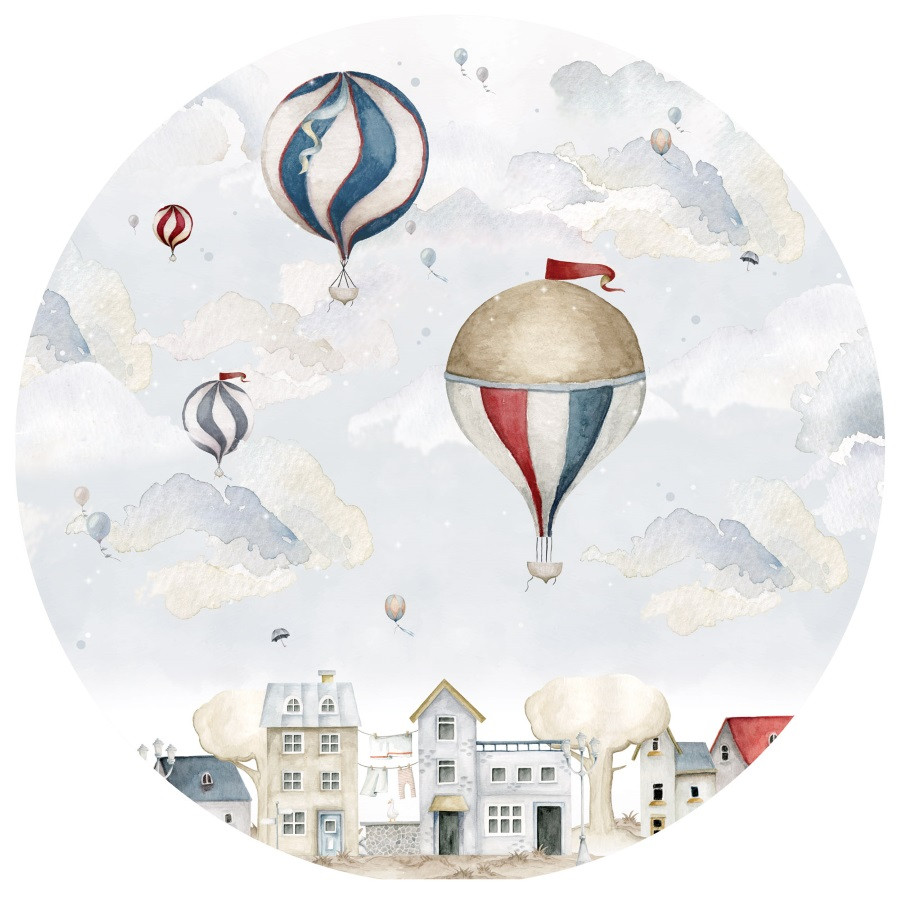 grand sticker rond montgolfières grand sticker rond montgolfières
