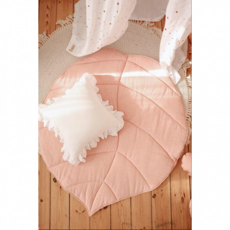 Tapis de jeu en forme de feuille lin rose light