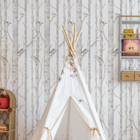Papier peint forêt de bouleaux