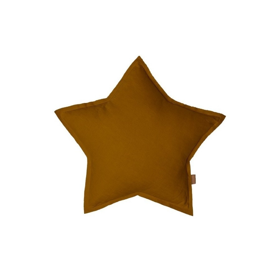 coussin étoile lin caramel coussin étoile lin caramel