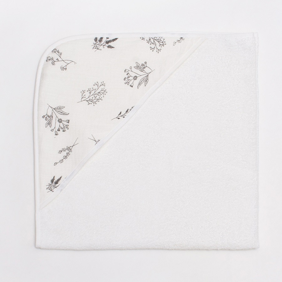 Cape De Bain Bebe Motif Botanique