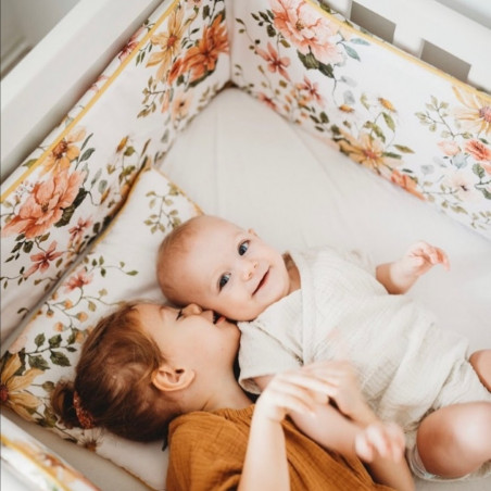 Tour de lit à fleurs déhoussable - jardin anglais