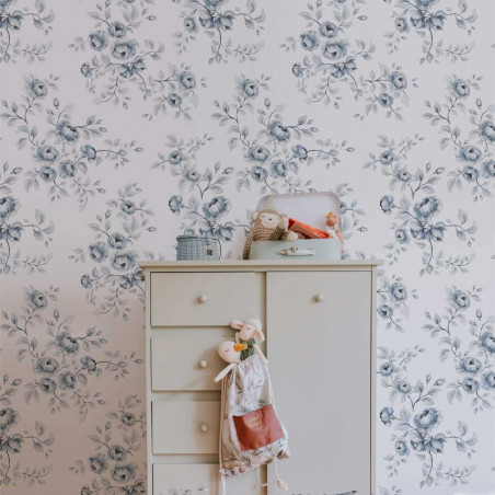Papier peint enfant rose bleue