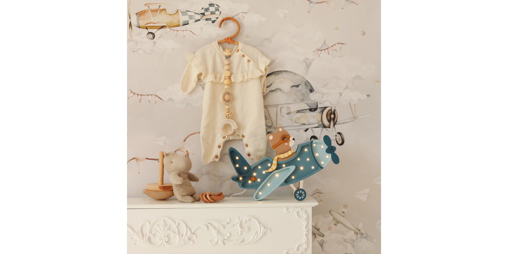 Veilleuse Enfant Vintage Allongée, Multicolore - Occasion En Très Bon état, Lumière Chaude