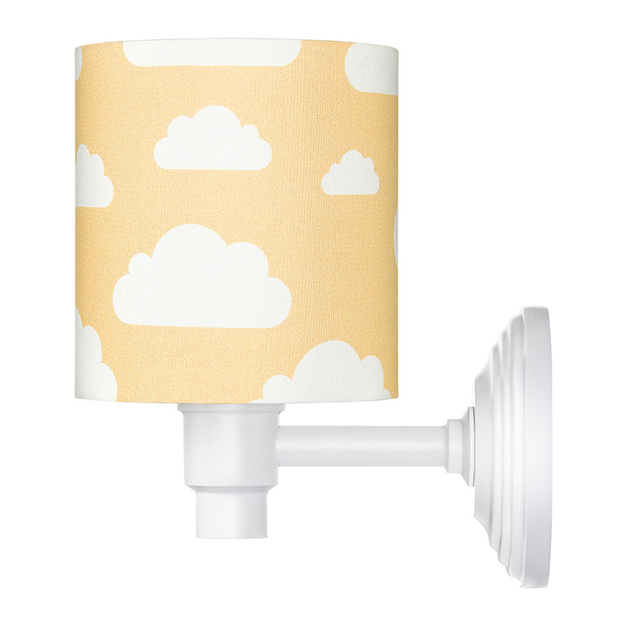 Applique Murale Enfant Jaune Moutarde Motif Nuages