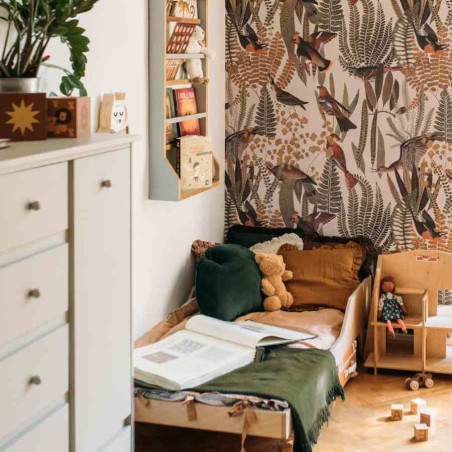 Papier peint enfant oiseaux exotiques