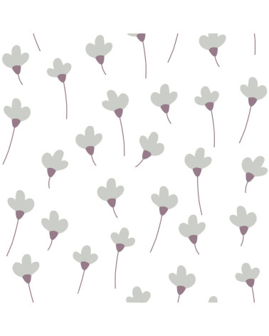 papier peint enfant marguerites, daisies fond blanc