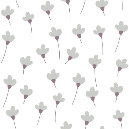 papier peint enfant marguerites, daisies fond blanc