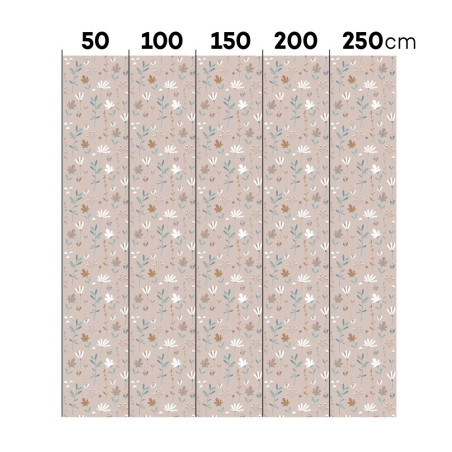 Papier peint enfant scandinavian spring meadow - fond mocca