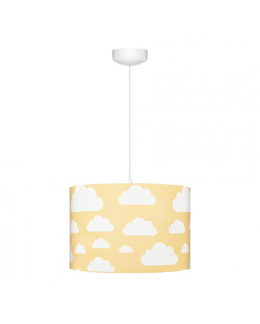 Suspension Ou Abat Jour Jaune Moutarde Motif Nuages