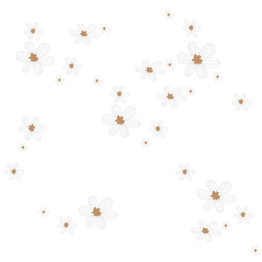 papier peint enfant petites fleurs blanches