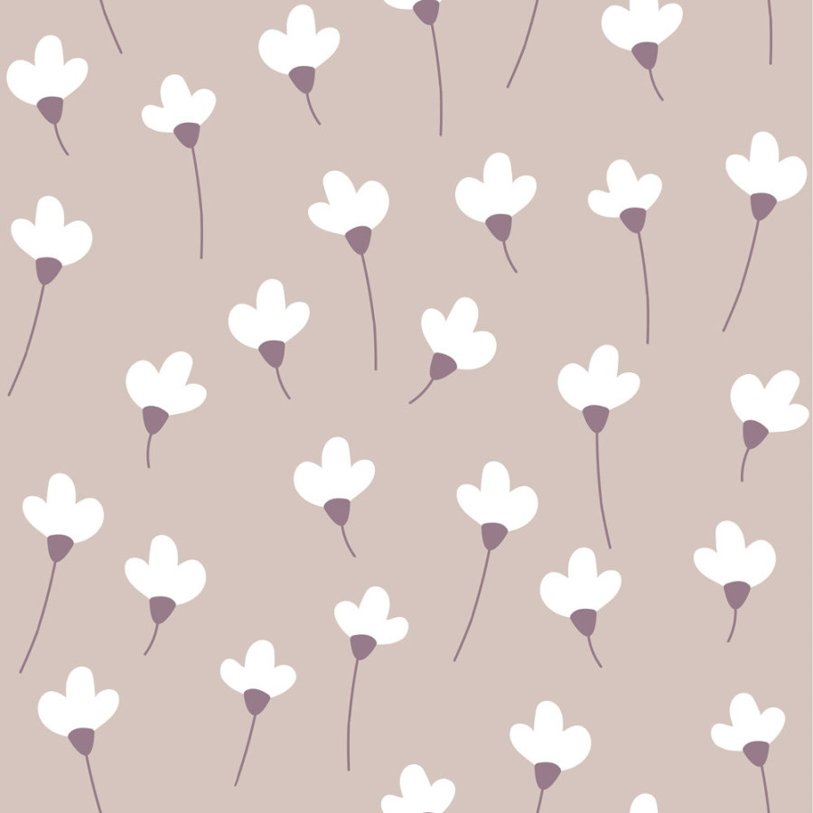 échantillon marguerites fond rose poudré
