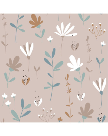 échantillon papier peint scandinavian spring meadow fond mocca