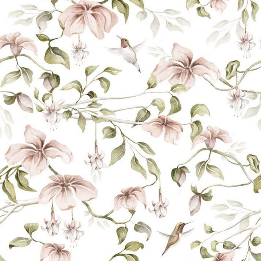 papier peint paradise trees fond blanc