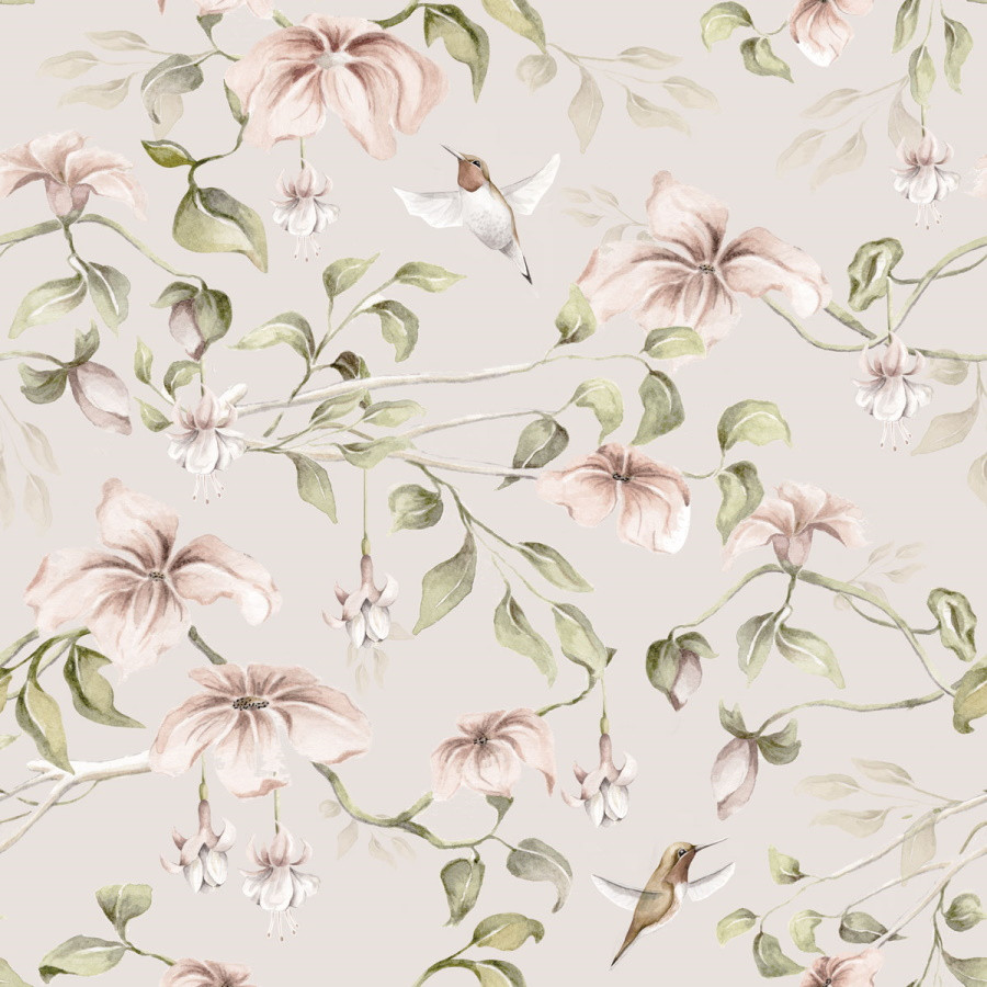 papier peint the paradise trees fond beige
