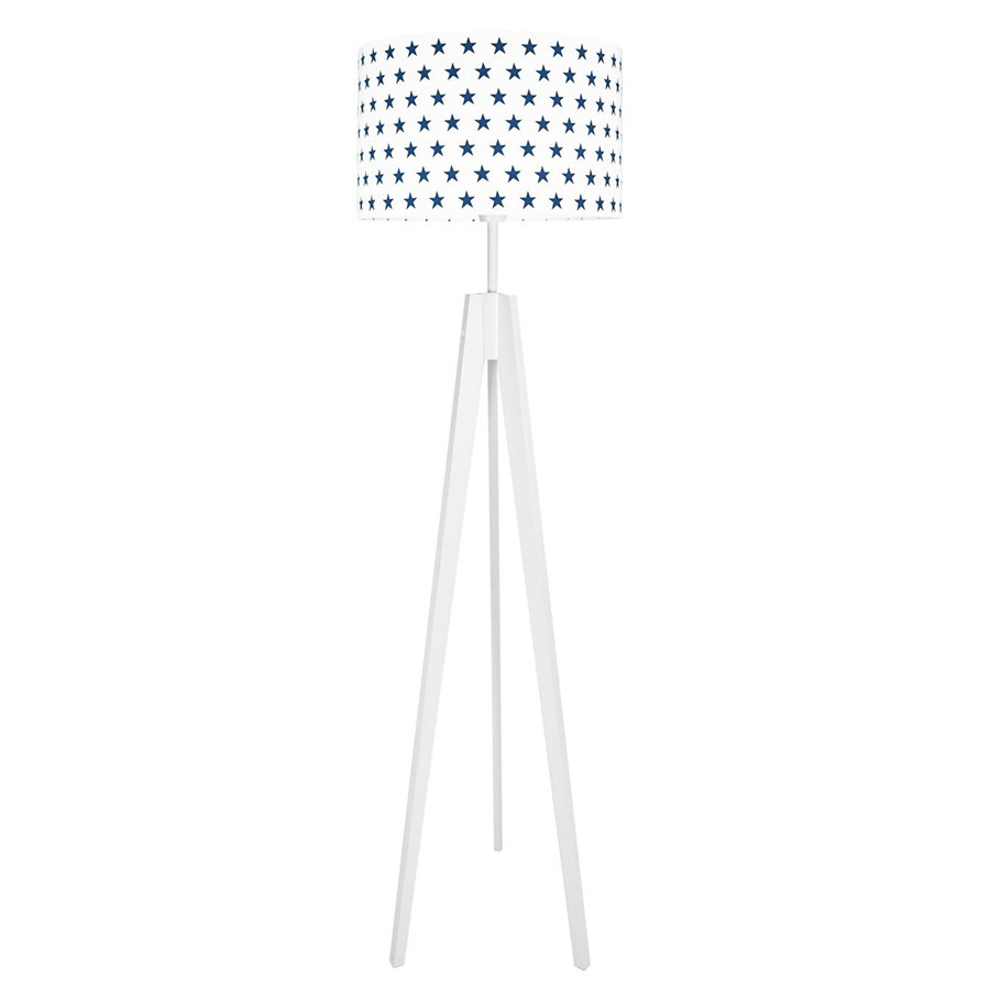 Lampadaire trépied blanc étoiles bleu Lampadaire trépied blanc étoiles bleu