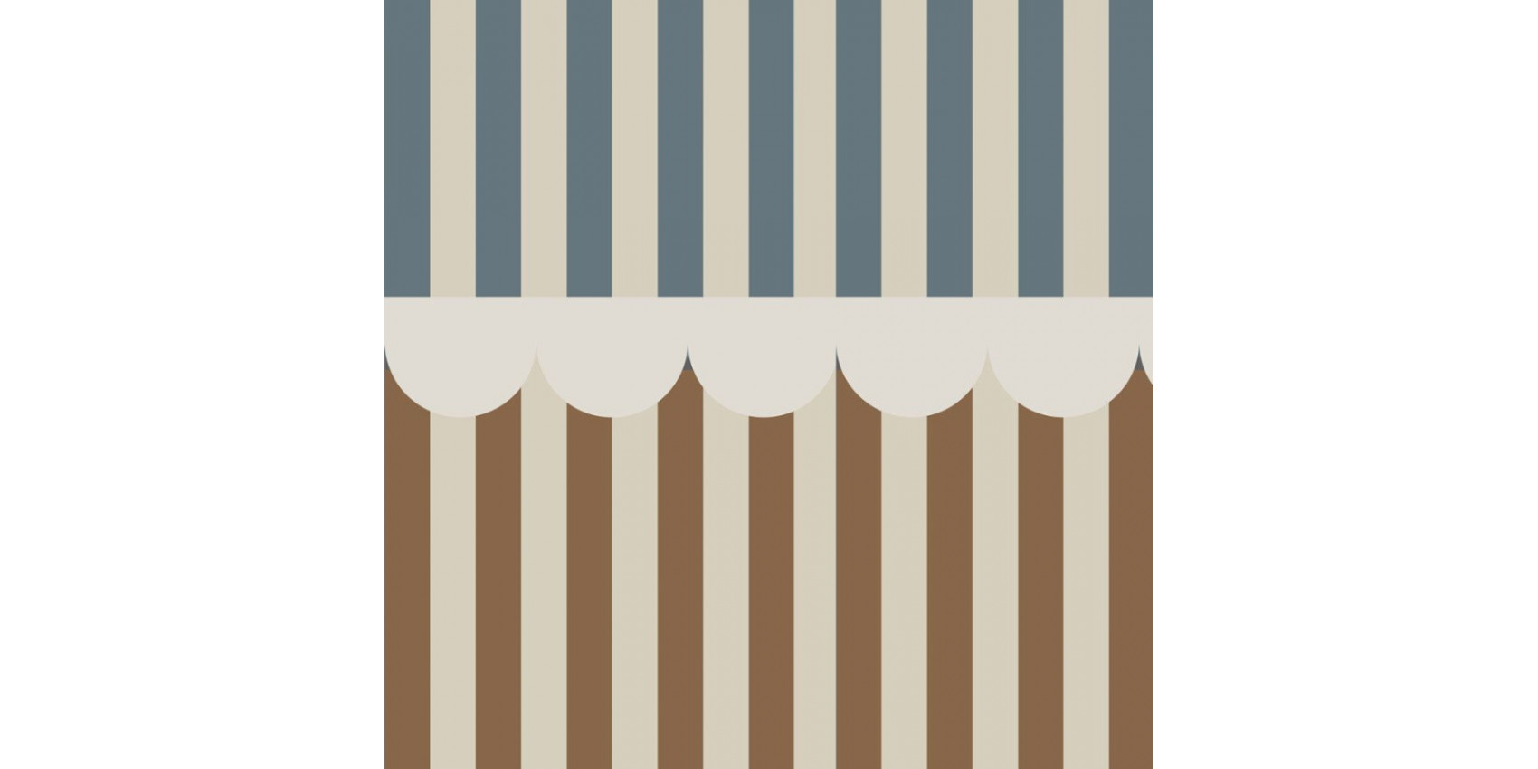 Papier peint à rayures - marron et bleu