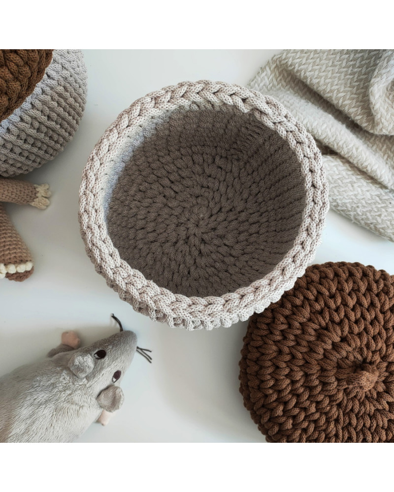 Panier crocheté - fait main - vert - Offre Spéciale : 3 Achetés = 1