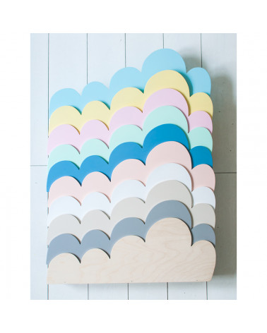 Etagere Nuage En Bois Couleur Rose