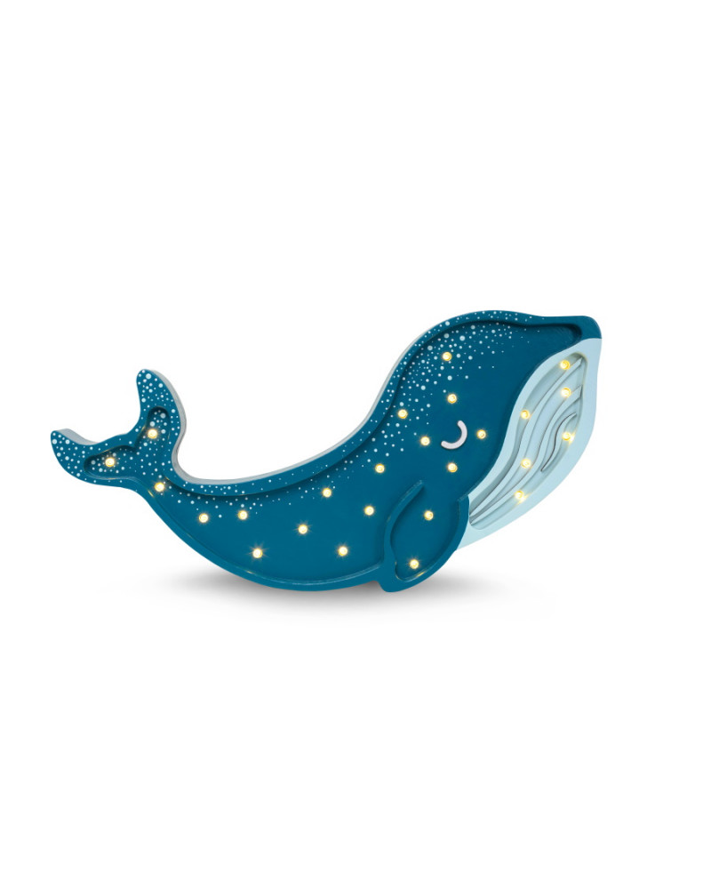 Lampe veilleuse en bois baleine galaxy teal