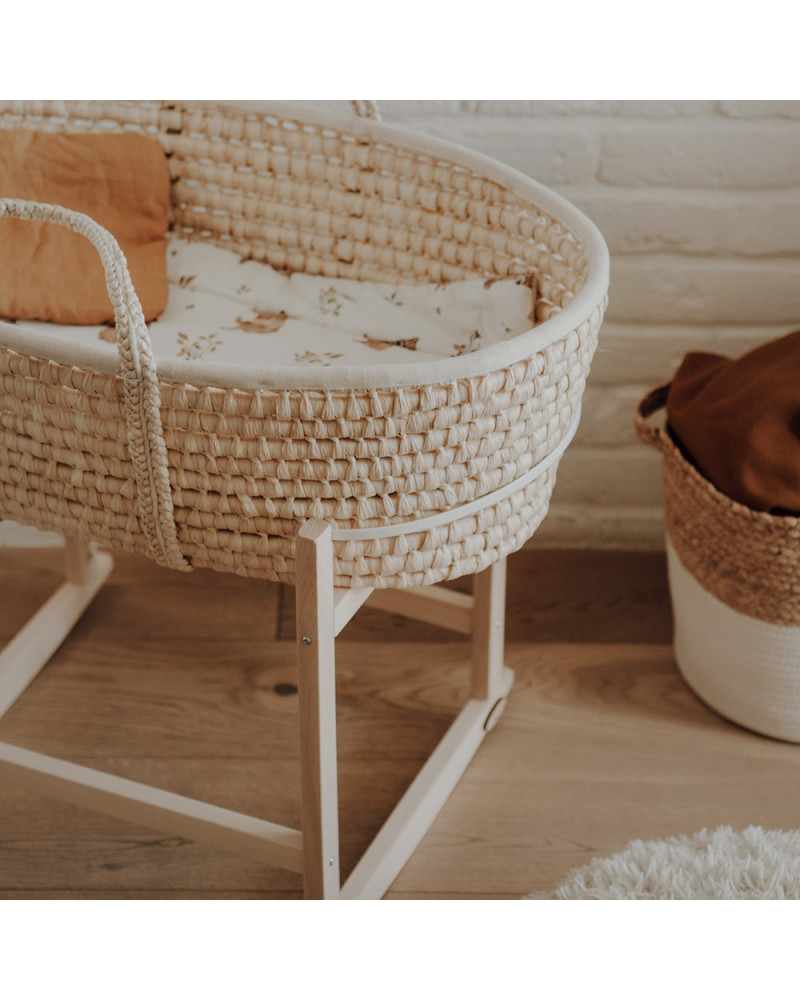 Couffin Bébé Africain Artisanal Avec Matelas Et Support à Bascule - Lit Cododo Portable Et écologique