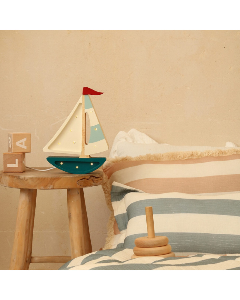 Goki Mini Voilier En Bois - Modèle Assorti Pour Bain Et Décoration