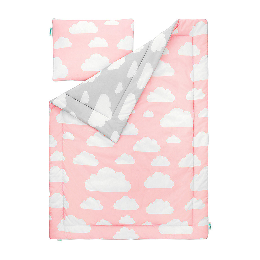 parure de lit motif nuages rose et gris parure de lit motif nuages rose et gris