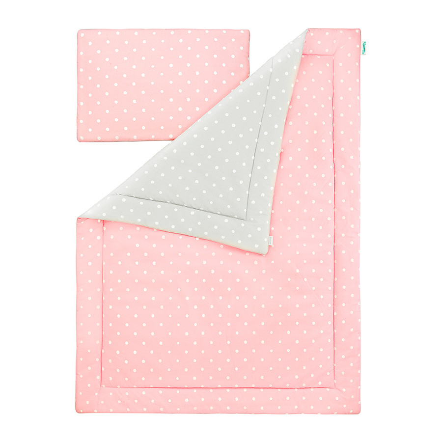 Parure de lit rose et gris