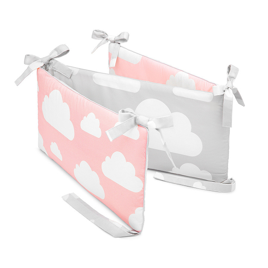 Tour de lit nuages rose et gris Tour de lit nuages rose et gris