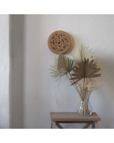 Lampe veilleuse ronde en bois - lapin