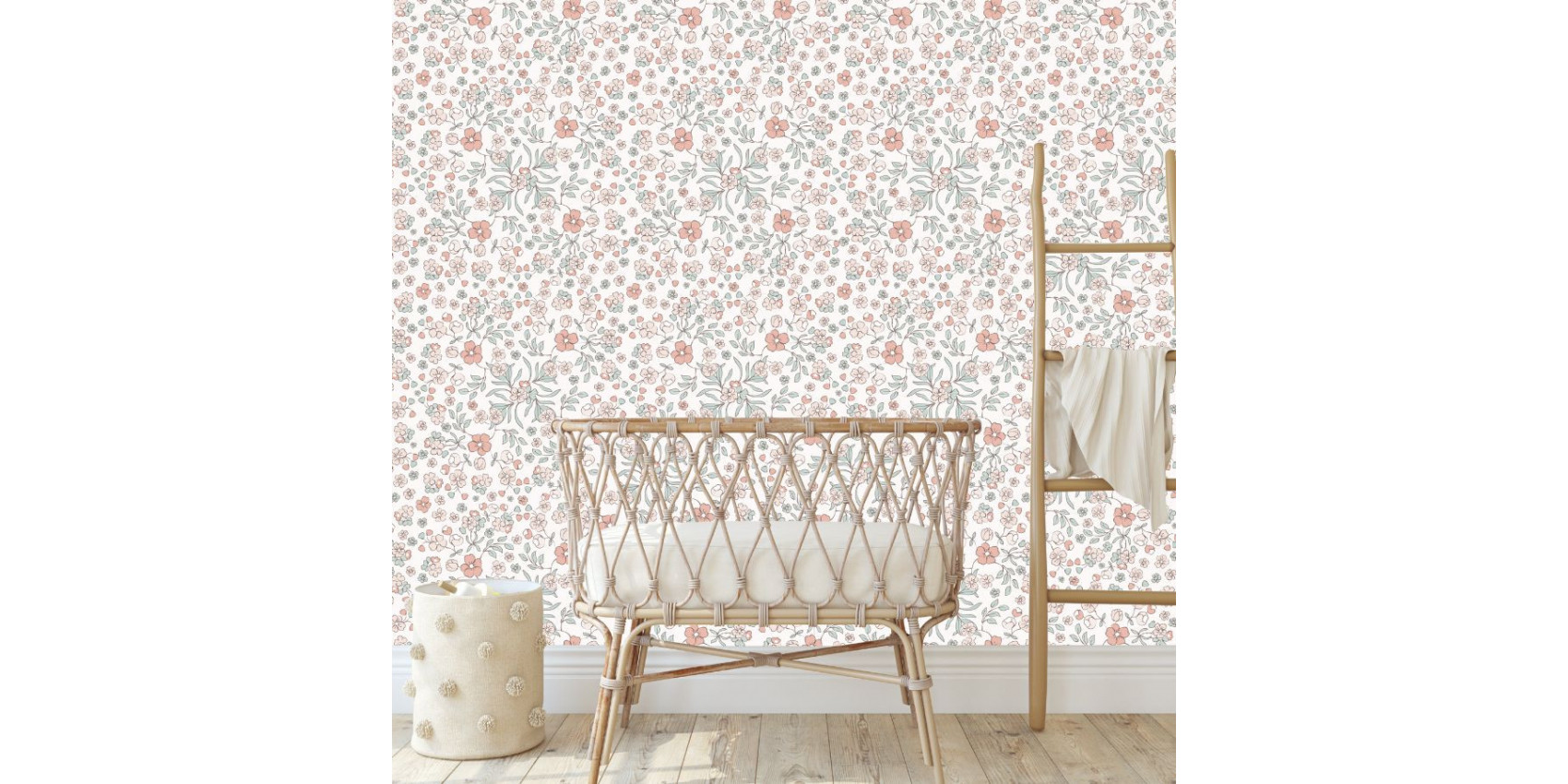 Papier peint Lilibeth couleur Rose Poudré
