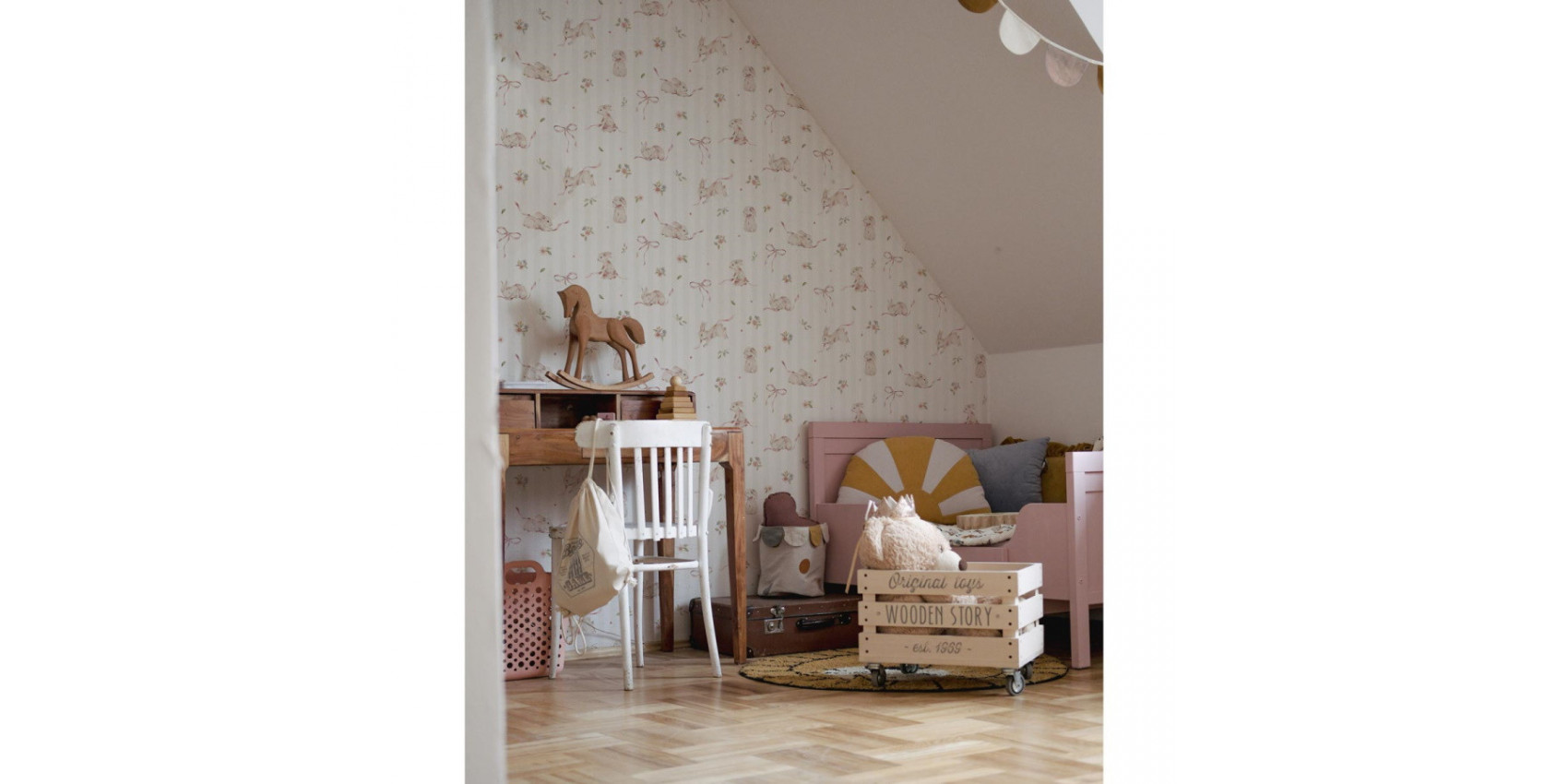 Papier peint miniature à l'échelle 1/12 Motif maison de poupées Rose