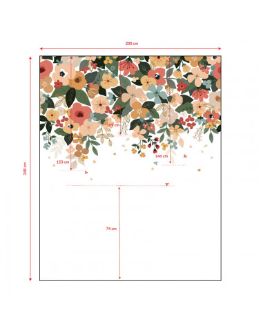 Papier peint panoramique Bloem grandes fleurs - Lilipinso