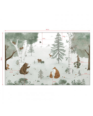 Papier peint enfant KHARU Forêt et animaux - Lilipinso