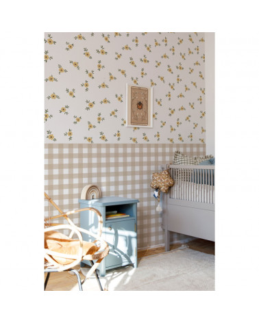 Papier peint enfant Rustic garden white