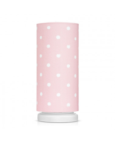 Lampe de chevet tube rose à pois